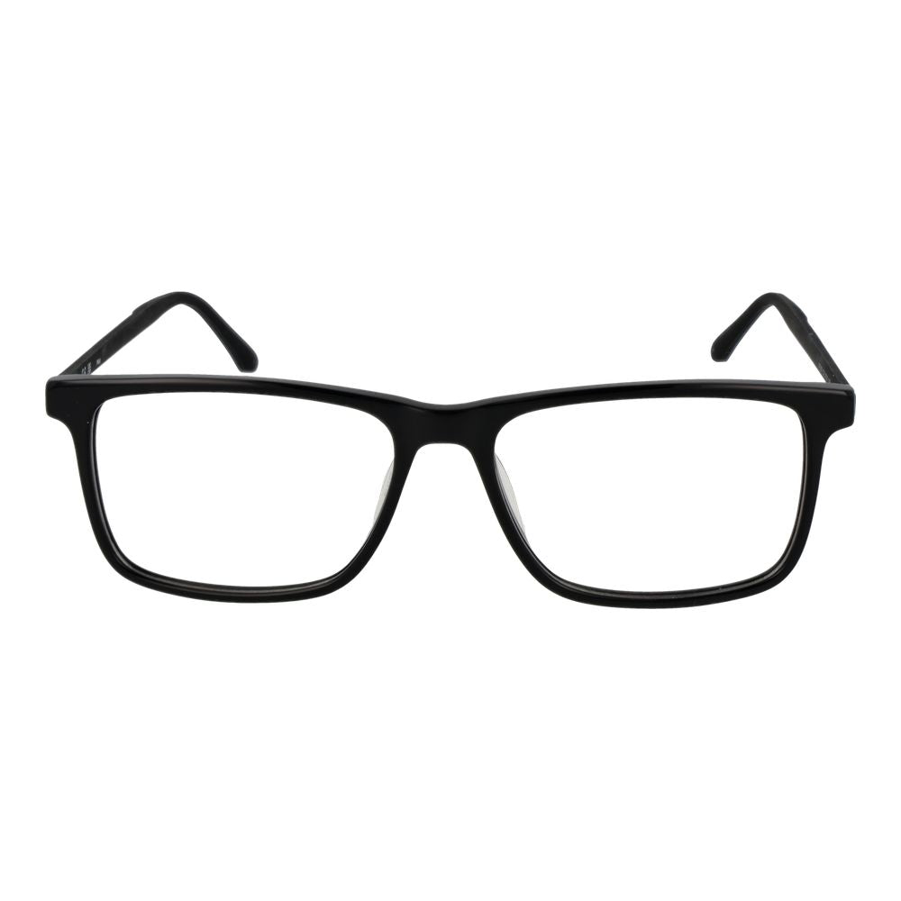 Fila Black Men Glasses Frame in full-rim plastic, rectangular style.