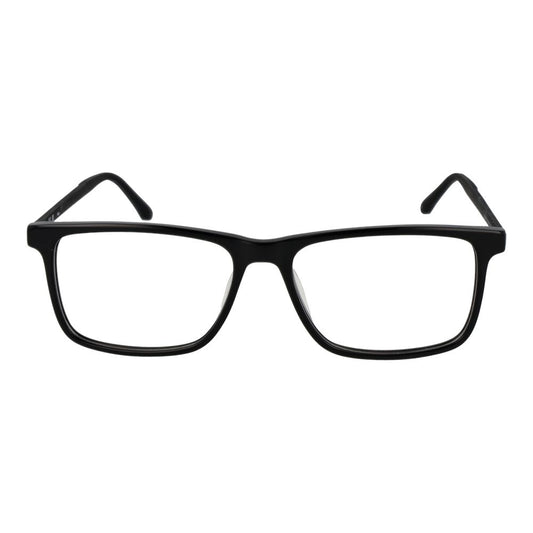 Fila Black Men Glasses Frame in full-rim plastic, rectangular style.
