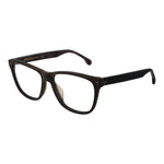 Lozza Brown Men Glasses Frame in cellulose acetate, full-rim rectangle style with demo lenses, size 54-16-145, no hinge, no protection