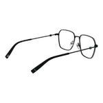 Fila Black Unisex Glasses Frame in stainless steel, full-rim square design with a branded case, size 52-17-140.