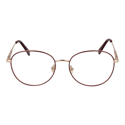 Alt Tag: Longchamp Red Women Glasses Frame in metal full-rim panto style, demo lenses, with case. Size 54-17-140, spring hinge included.