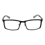 Fila Black Men Glasses Frame in full-rim rectangle style with aluminum frame and demo lenses. Frame color: black. Size: 55-18-140.