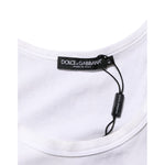 Dolce & Gabbana White Sleeveless Round Neck Tank Top T-shirt label close-up