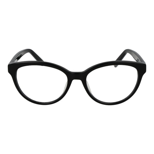 Alt Tag: Fila Black Women Glasses Frame, full-rim cat eye style, black cellulose acetate, size 53-17-140.