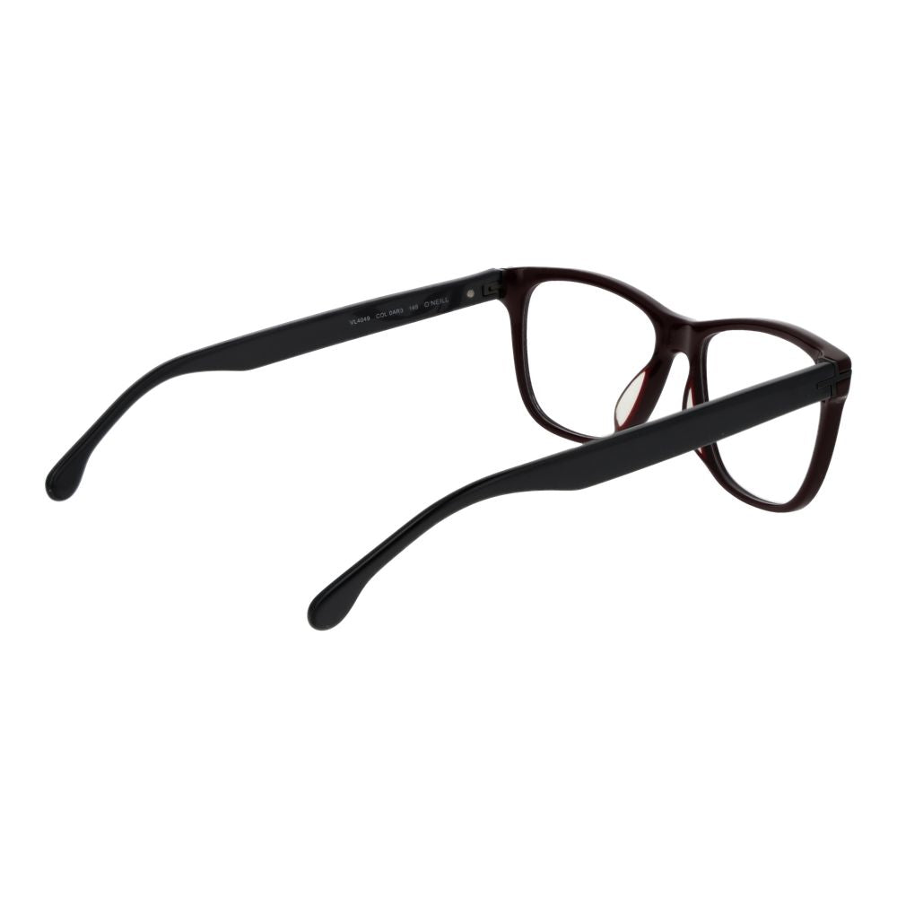 Lozza Brown Men Glasses Frame in cellulose acetate with full-rim rectangle style, size 54-16-145, featuring demo plastic lenses.