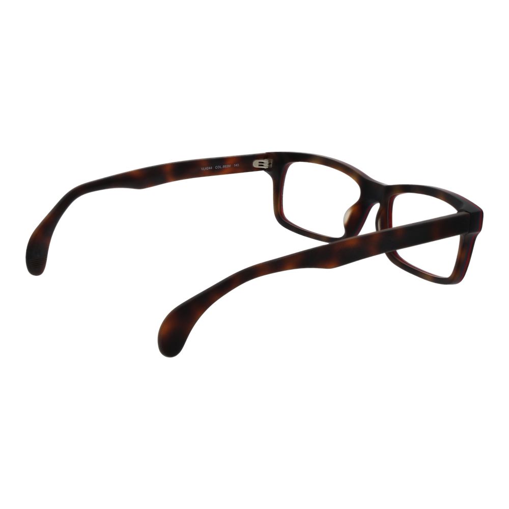 Lozza Brown Men Glasses Frame in cellulose acetate with full-rim rectangle design, demo plastic lenses, and no spring hinge.