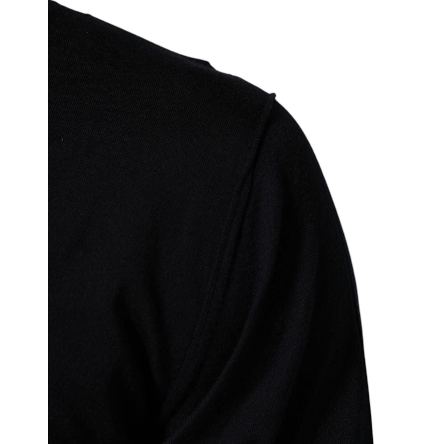 Dolce & Gabbana Black Cashmere Knit V-Neck Pullover Sweater