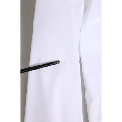 Dolce & Gabbana White Cotton Collared Buttoned Dress Shirt Top
