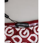 Dolce & Gabbana Bordeaux DG Logo Slip Bottom Brief Underwear with burgundy DG logo print close-up.