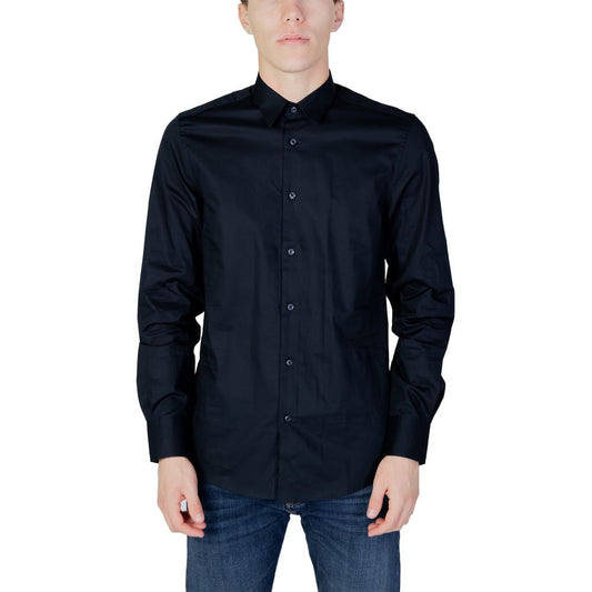 Antony Morato Blue Cotton Shirt slim fit, long sleeves, traditional collar, elegant style for formal and casual looks.