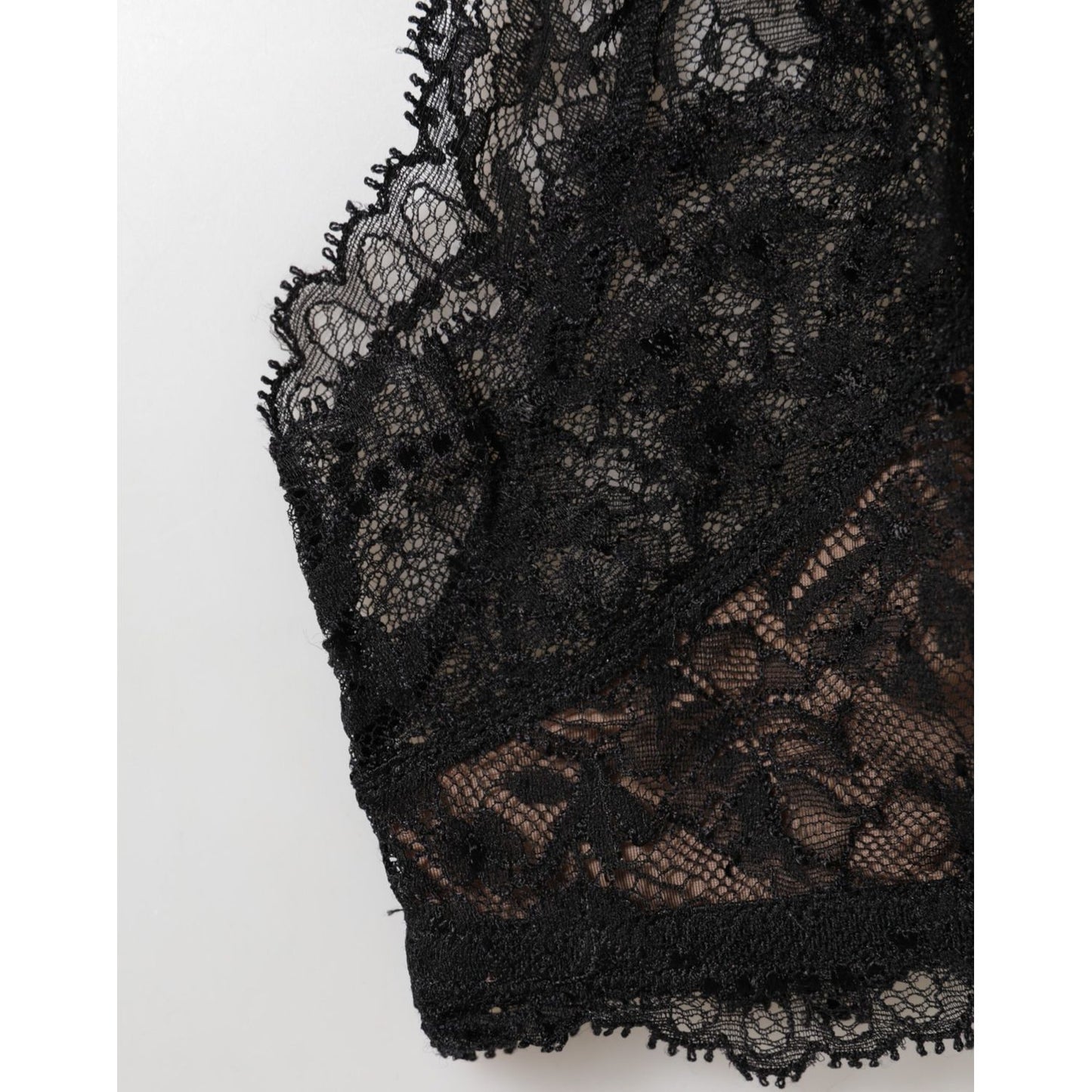 Dolce & Gabbana Black Floral Lace Mesh High Brief Panty  Underwear