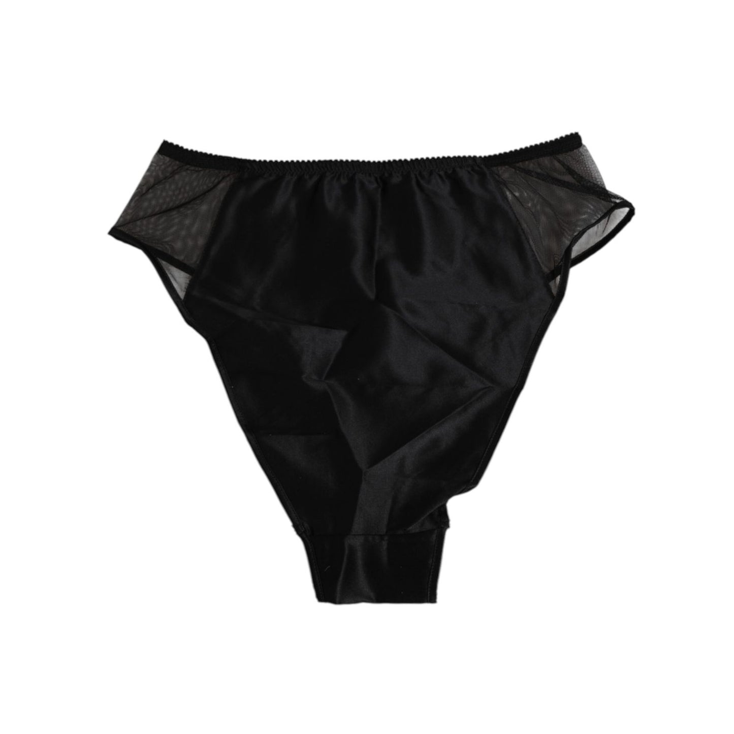 Dolce & Gabbana Black Silk Stretch High Waist Panty Underwear