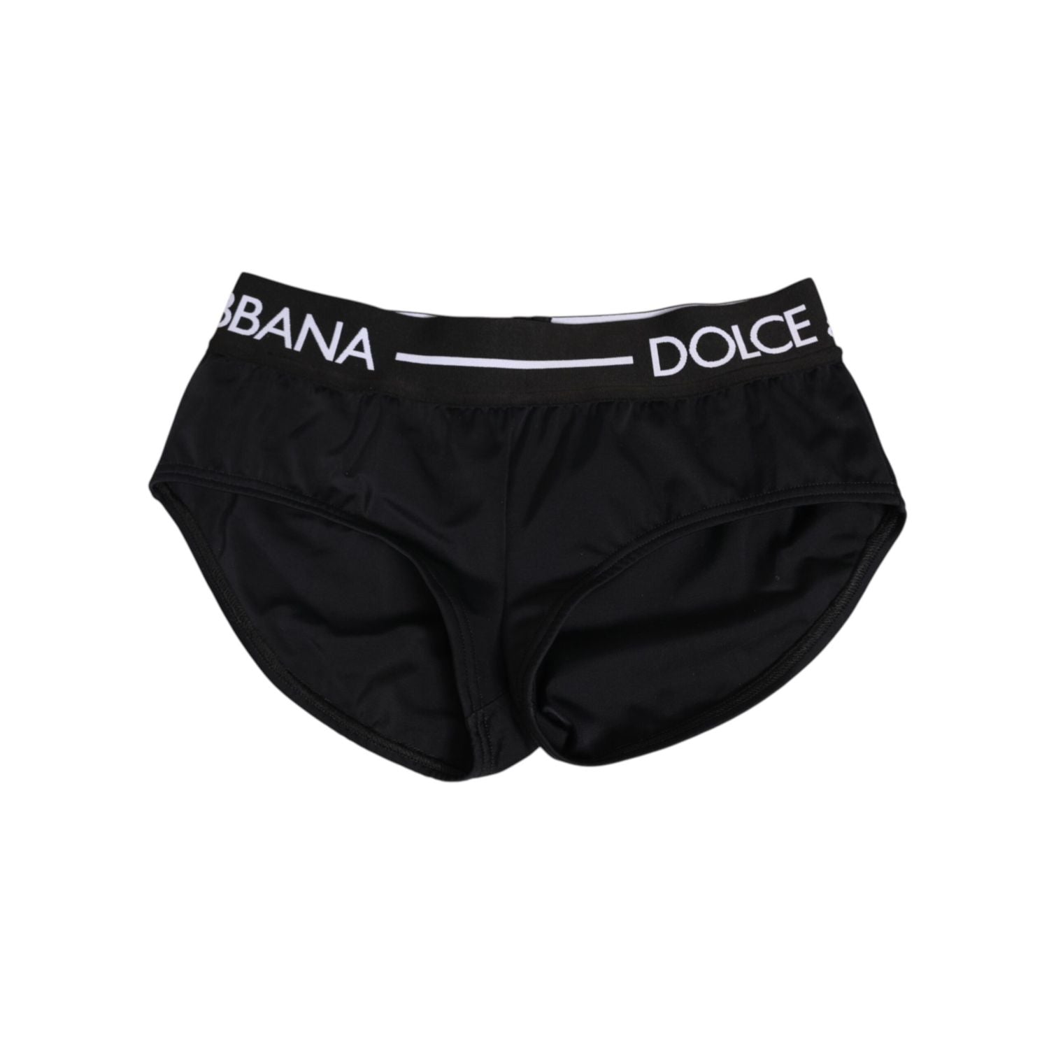 Dolce & Gabbana Black Nylon Logo Waistband Shorts Underwear