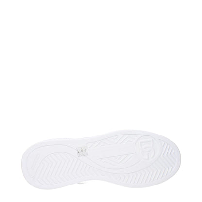 Sole view of Dolce & Gabbana White Leather Low Top Sneakers showing logo detail.