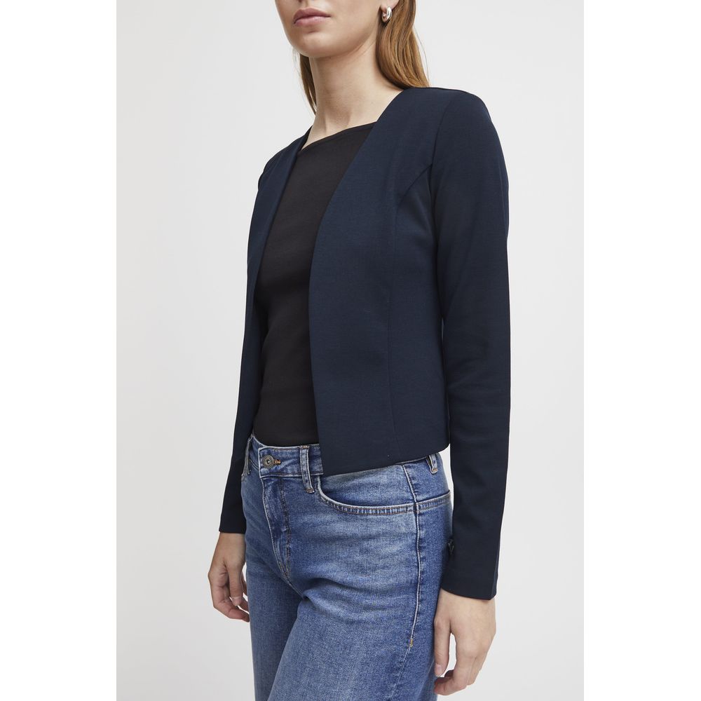 ICHI Blue Polyester Blazer 1728,71956299936,Blazers - Suits & Blazers - Clothing,Blue,Clothing,ICHI,New with tags,Suits & Blazers - Clothing,Women,XXL