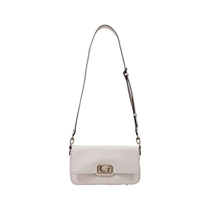 Stylish Guess Pink Polyethylene Handbag with signature metal logo and adjustable strap.