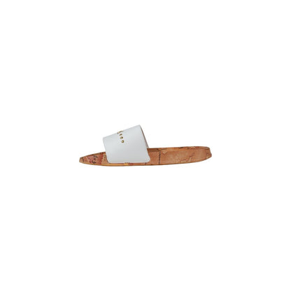 Alviero Martini Prima Classe White Polyethylene Slippers, elegant women's slide sandals with brand details for summer comfort.