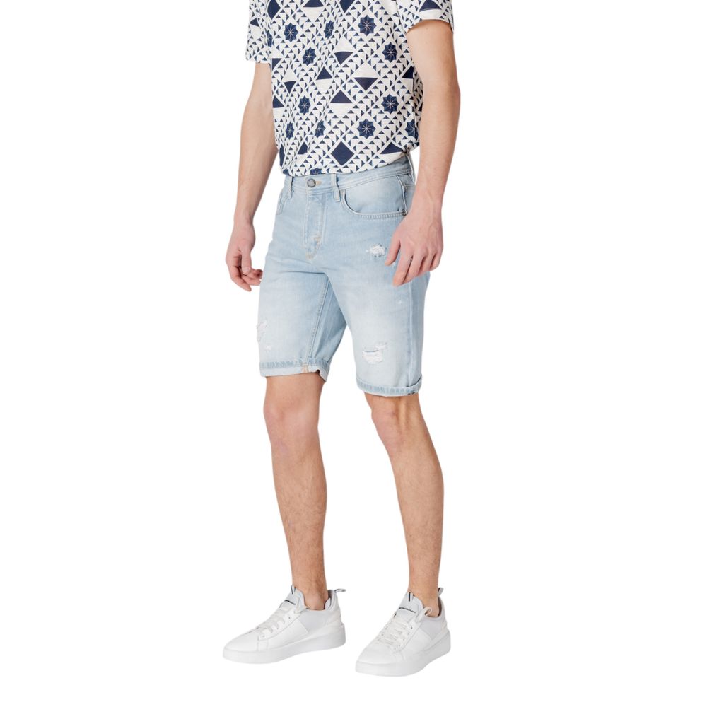Antony Morato Light Blue Cotton Bermuda Shorts