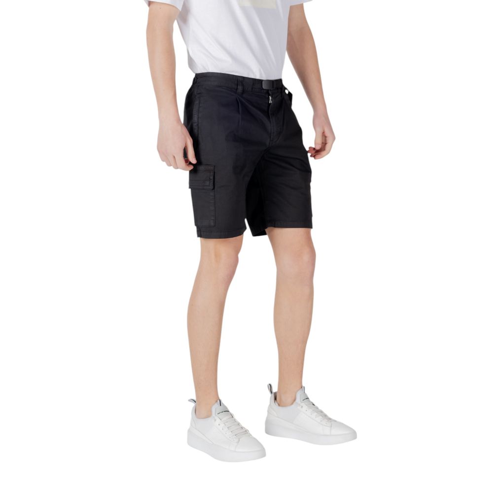 Hugo Boss Black Cotton Bermuda Shorts for men, featuring a modern design and comfortable fit, perfect for summer wardrobe essentials.