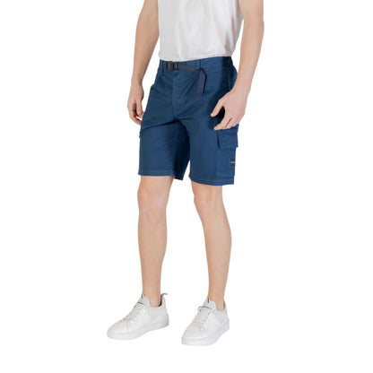 Hugo Boss Blue Cotton Bermuda Shorts in modern design for comfort and style, perfect for summer outings.