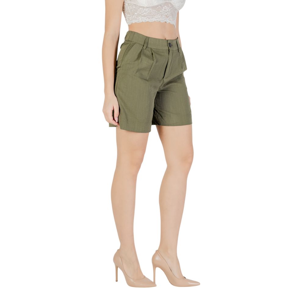 Only Green Viscose Bermuda Shorts
