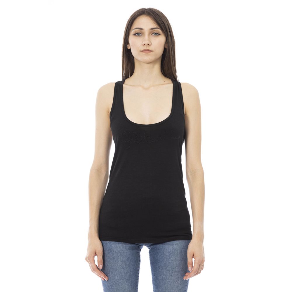 Just Cavalli Black Viscose Tank Top