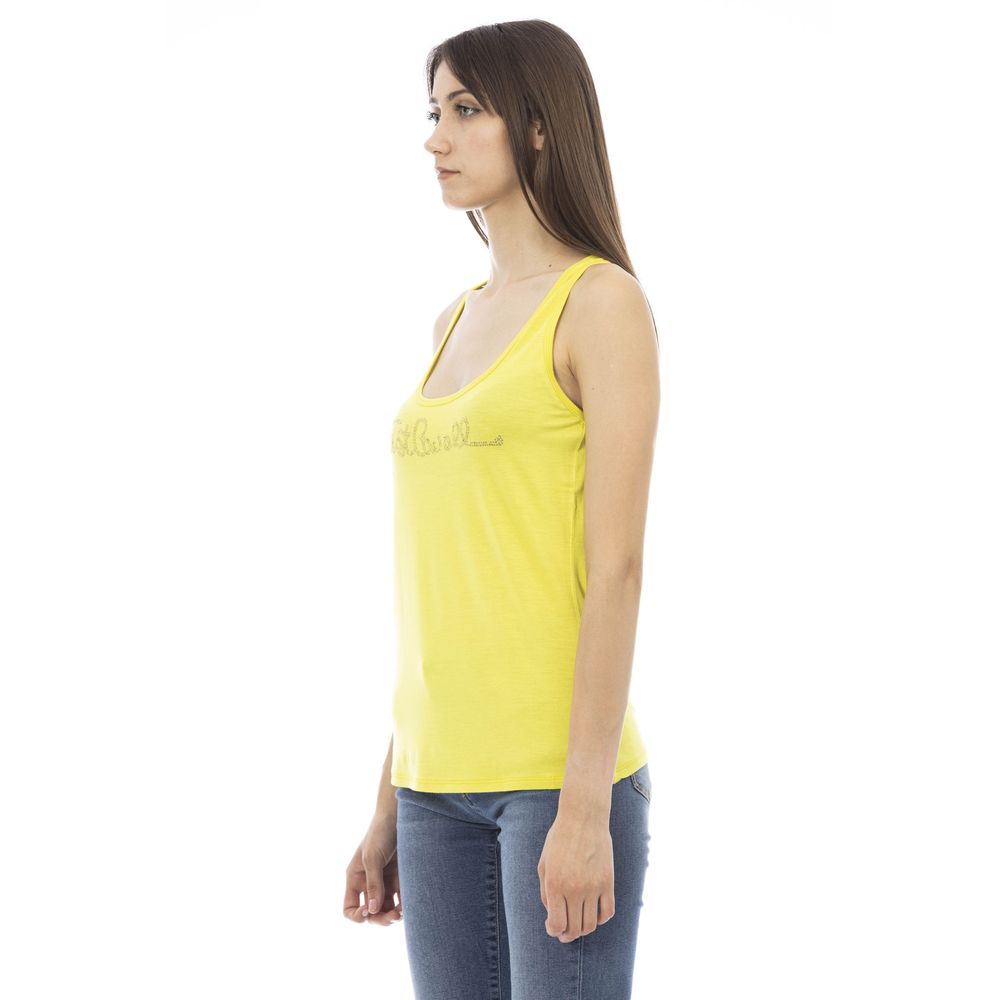 Just Cavalli Yellow Viscose Tank Top