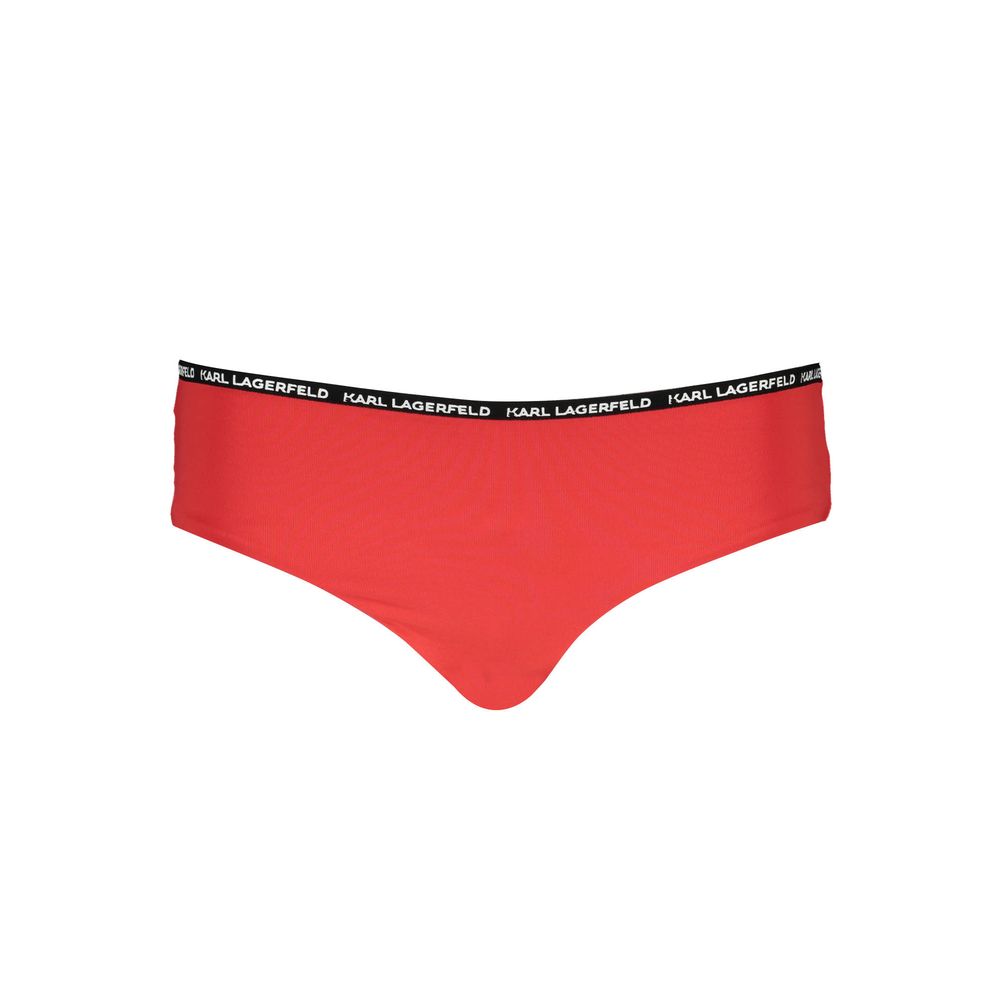 Karl Lagerfeld Red Elastane Swimwear, swim briefs with lined interior, contrasting details and logo.