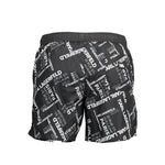 Karl Lagerfeld Black Polyester Swimwear featuring elastic waistband, two pockets, back pocket, and logo design with contrasting details.