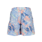 Gant Blue Polyester Swimwear, swim boxer with slip, front view, abstract pattern, 2 pockets, 1 back pocket, laces, logo visible.