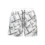 Karl Lagerfeld White Polyester Swimwear medium swim boxer with contrasting details, laces, and logo design.