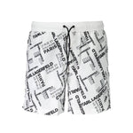 Karl Lagerfeld White Polyester Swimwear, medium swim boxer with two pockets, back pocket, inside slip, laces, logo design.