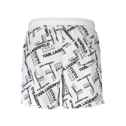 Karl Lagerfeld Bianco Polyester Men's Swim Boxer