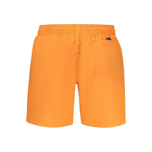 Norway 1963 Orange Polyamide Swimwear with elastic waistband, lace, two pockets, contrasting details, and logo application.