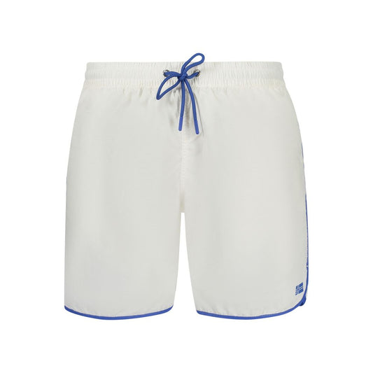Norway 1963 White Polyamide Swimwear with elastic waist, contrasting details, and logo.