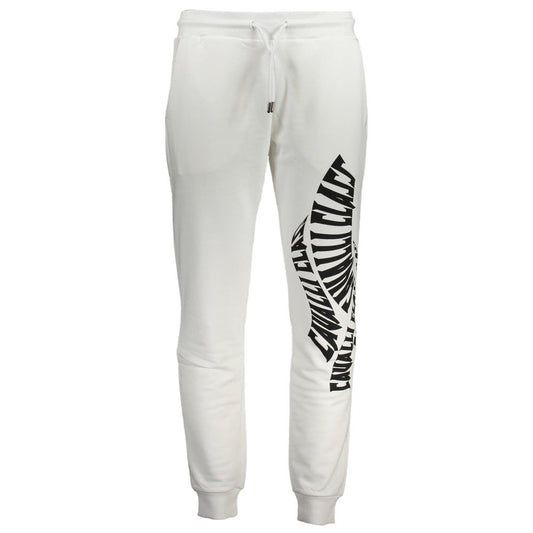 Cavalli Class Bianco Cotton Men Sport Pant