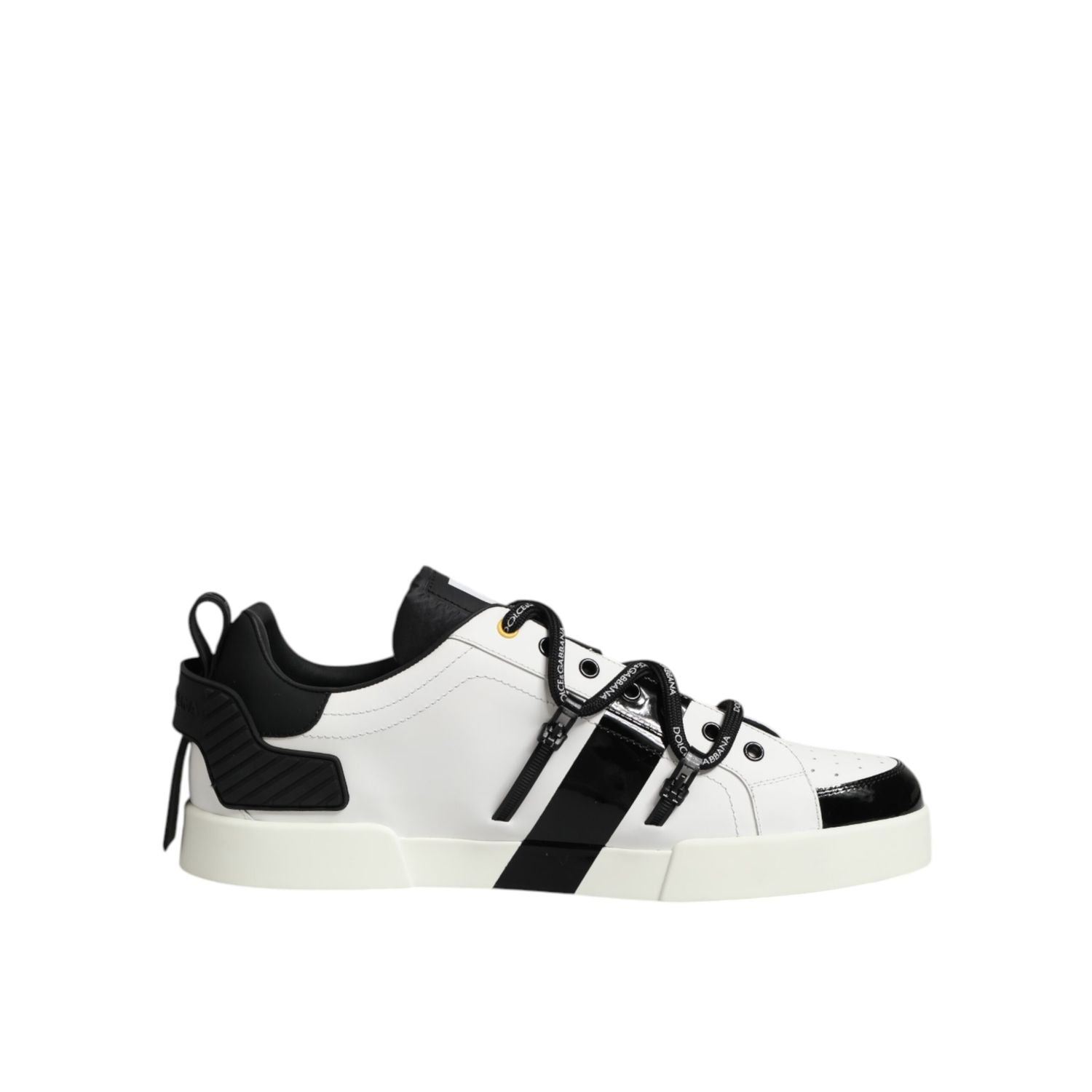 Dolce & Gabbana White Leather Logo Portofino Sneakers Shoes