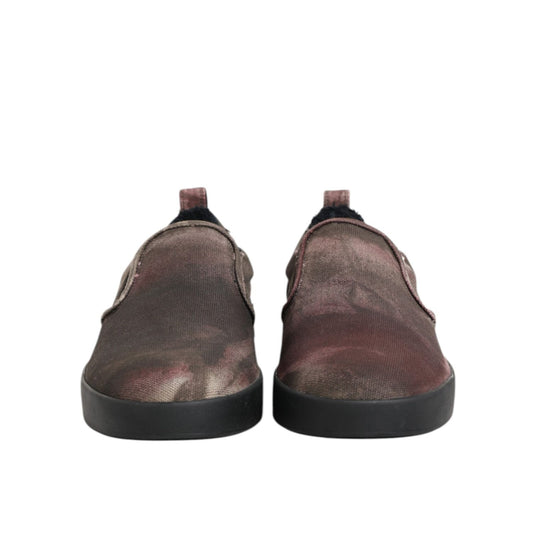 Dolce & Gabbana Multicolor Cotton Low Top Slip On Men Sneakers Shoes