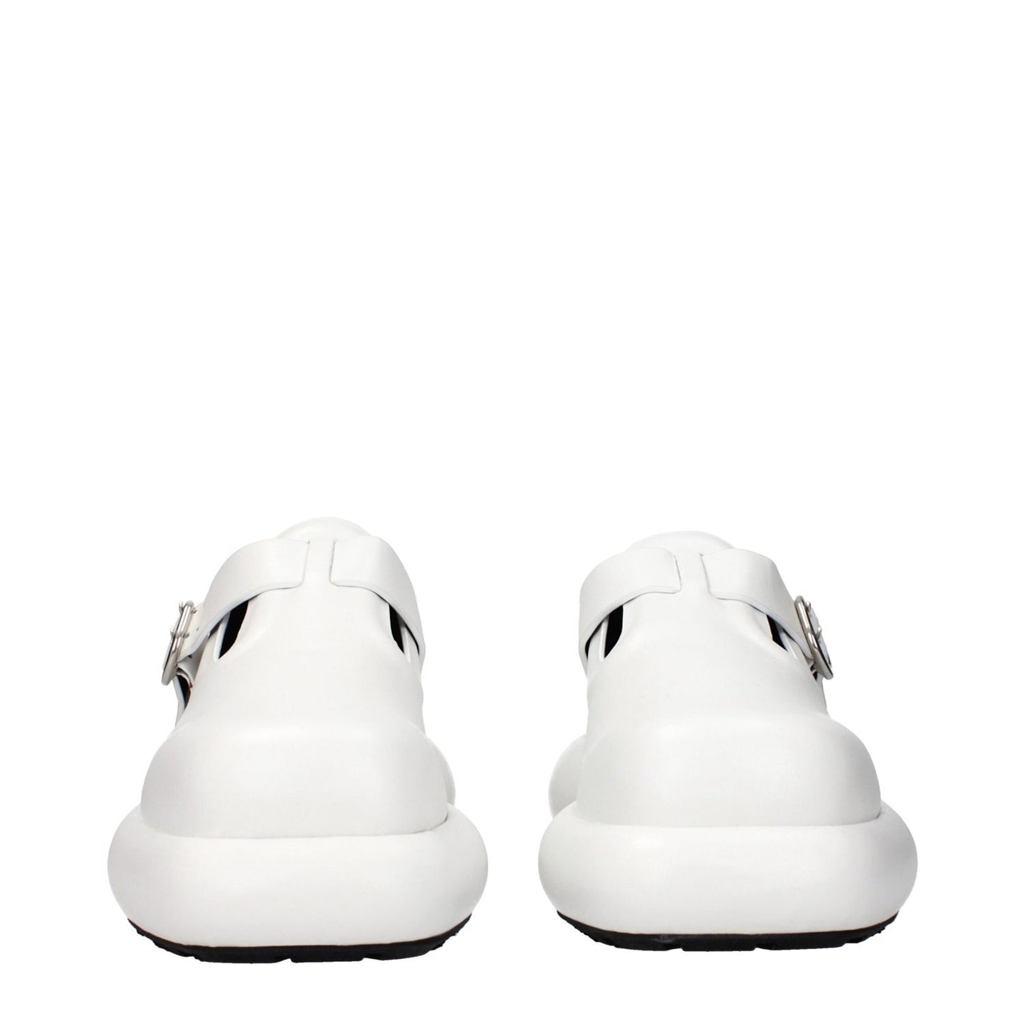 Jil Sander White Leather Slip-On Loafers