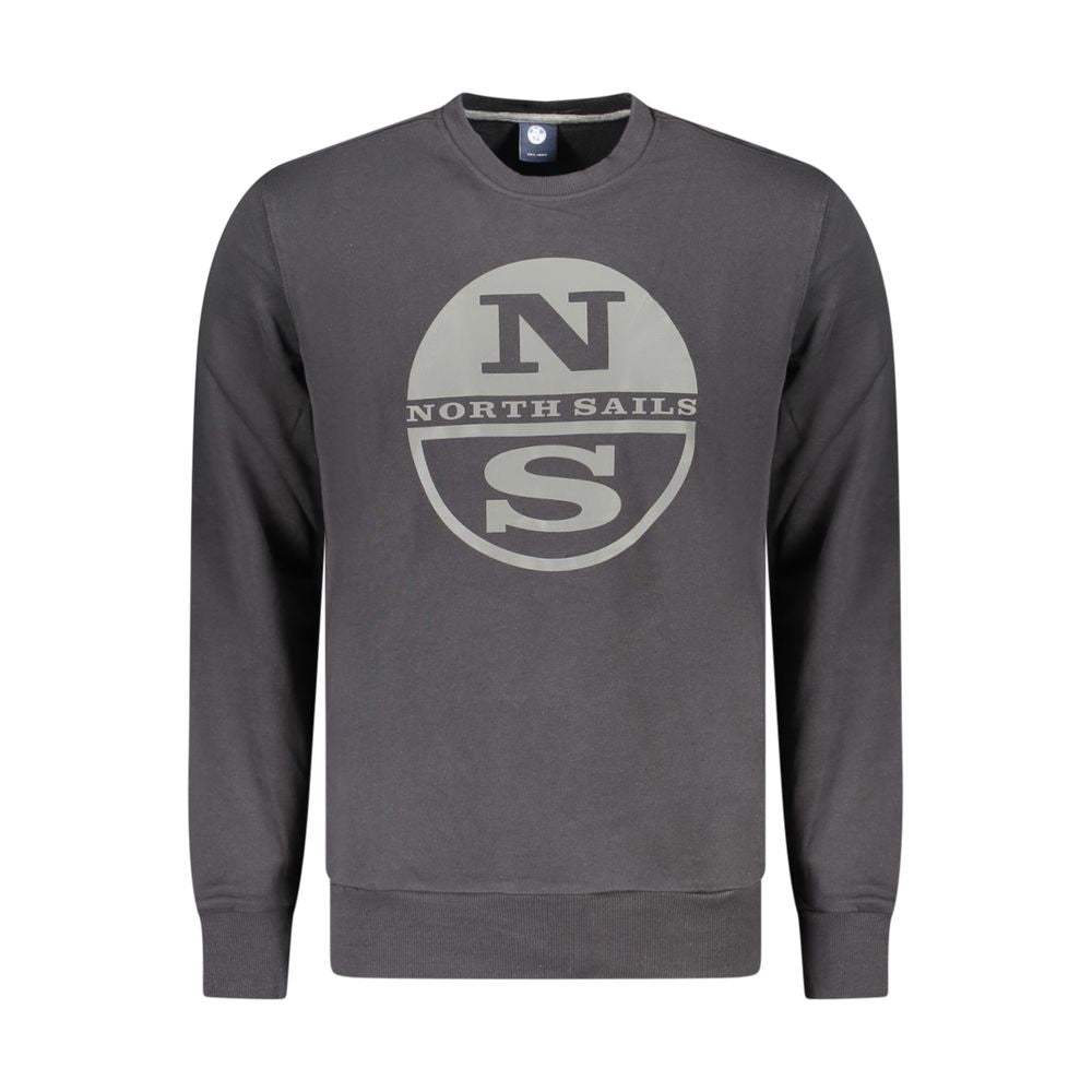 North Sails Black Cotton Men Sweatshirt