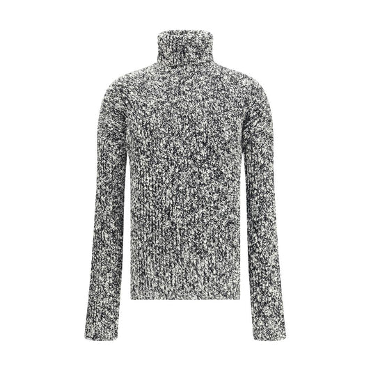 Dolce & Gabbana White Fleece Wool Turtleneck