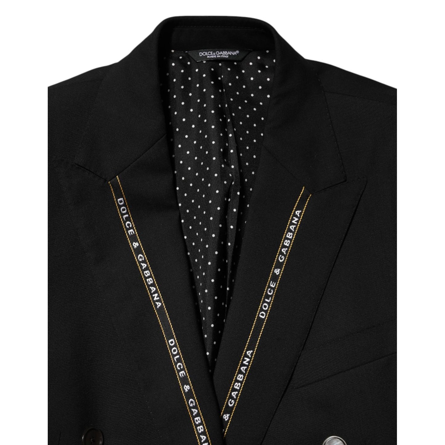 Dolce & Gabbana Black SICILIA Double Breasted Jacket Blazer