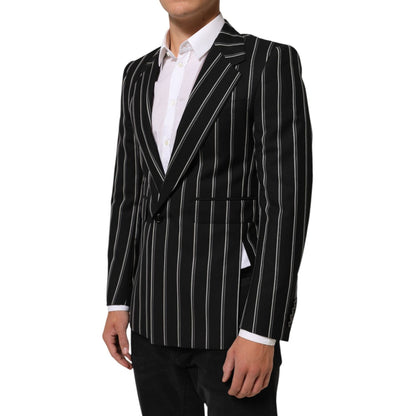Dolce & Gabbana Black Stripes SICILIA 1 Button Suit Blazer