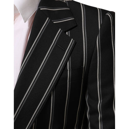 Dolce & Gabbana Black Stripes SICILIA 1 Button Suit Blazer