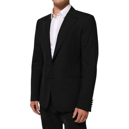 Dolce & Gabbana Black Wool 2 Buttons Suit Men Jacket Blazer