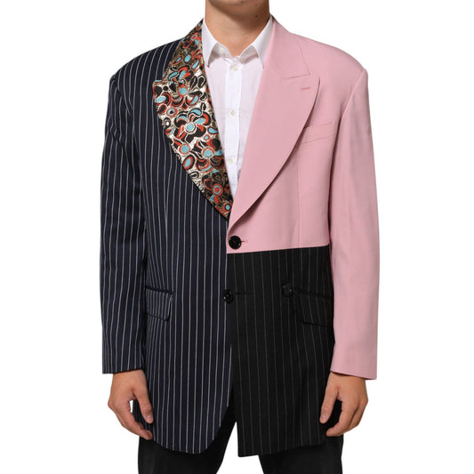 Dolce & Gabbana Multicolor Patchwork Single Breasted Jacket Blazer