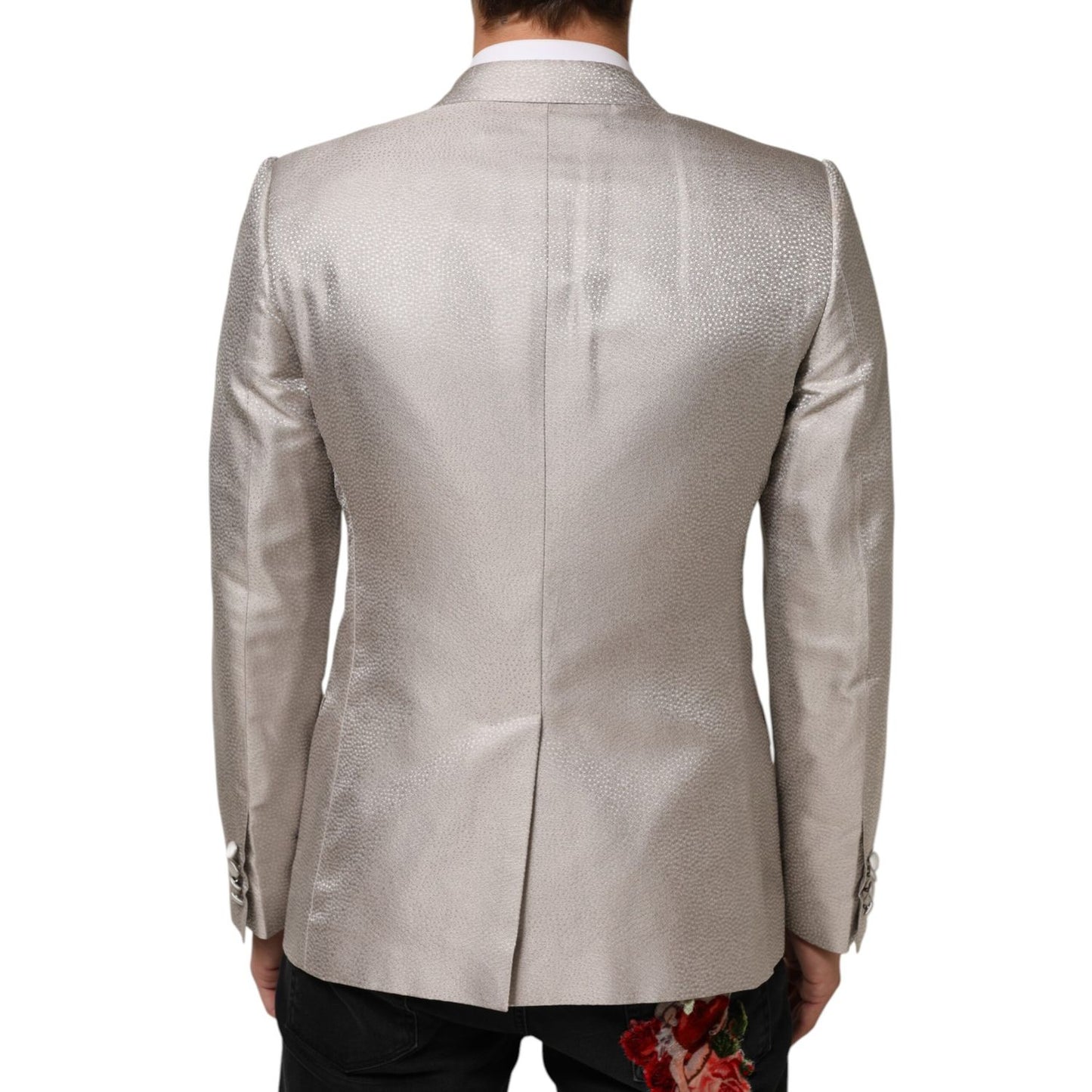 Dolce & Gabbana Beige MARTINI Double-Breasted Suit Blazer