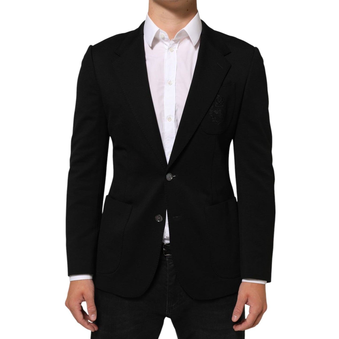 Dolce & Gabbana Black Viscose 2 Buttons Suit Jacket Blazer
