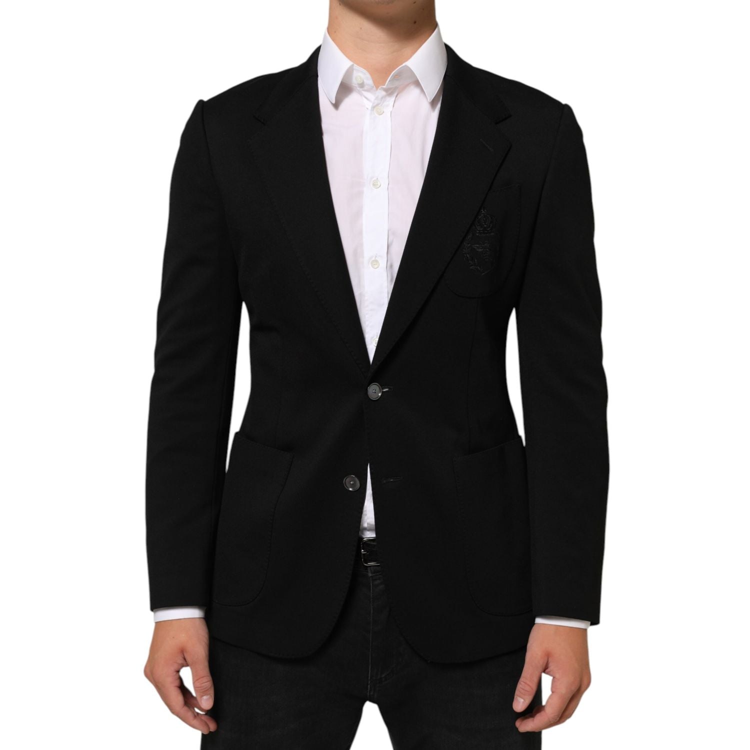 Dolce & Gabbana Black Viscose 2 Buttons Suit Jacket Blazer