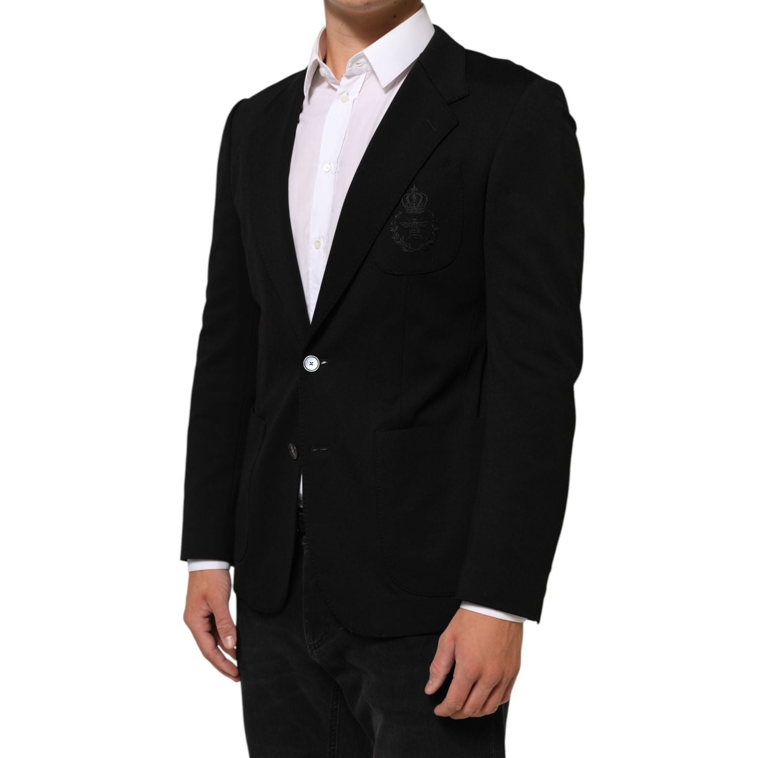 Dolce & Gabbana Black Viscose 2 Buttons Suit Jacket Blazer